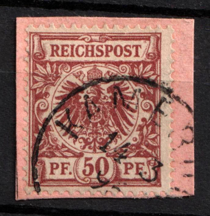 1890-1901 50pf German Offices in Cameroon on piece, Germany, Forerunner (Mi. V 50, Used, Signed, CV $80)