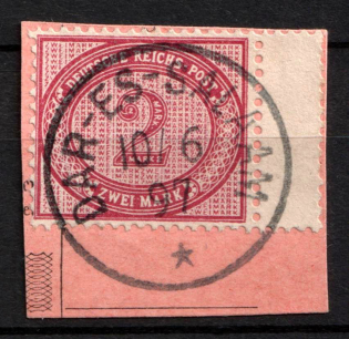 1890-1899 2m German Offices in East Africa on piece, Germany, Forerunner (Mi. VO 37, Dar-es-Salaam Postmark, Margin, CV $60)