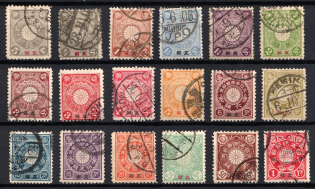 1900-06 Japan Offices in China (Sc. 1 - 18, Full Set, Used, CV $40)