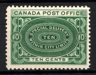 1913 10c Dominion of Canada, British Colonies, Special Delivery Stamp (SG S2, CV $80)