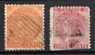 1872 Prince Edward Island, Canada, British Colonies (SG 34, 37, Used, CV $120)