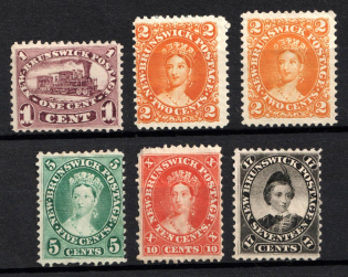 1860-63 New Brunswick, Canada, British Colonies (SG 8, 10 - 11, 15, 17, 19, CV $400)