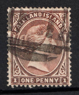 1892 1d Falkland Islands, British Colonies (SG 19, Used, CV $70)