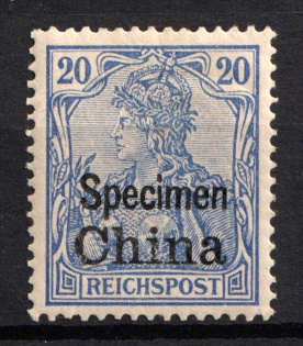 1901 20pf German Offices in China, Germany (Mi. 18 SP, Specimen, CV $300)