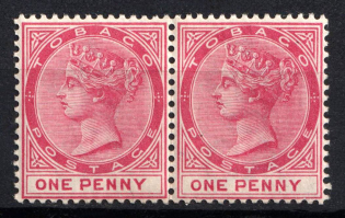 1885 - 1896 Tobago, British Colonies, Pair (SG 21, CV $25, MNH)