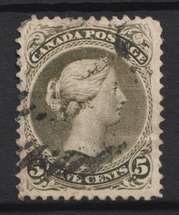 1875 5c Dominion of Canada, British Colonies (SG 63, Used, CV $140)