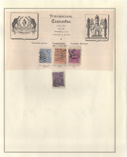 XIX ct. Travancore, India, British Colonies stamps on page