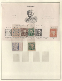 XIX ct. Sirmur, India, British Colonies stamps on page