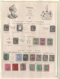 XIX ct. Patiala, India, British Colonies stamps on page