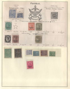 XIX ct. Faridkot, India, British Colonies stamps on page