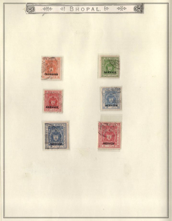 XX ct. Bhopal, India, British Colonies stamps on page