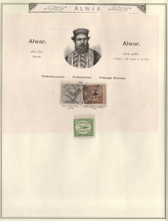 XIX ct. Alwar, India, British Colonies stamps on page