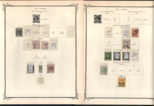 XIX ct. St. Lucia, British Colonies Collection on pages