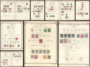 XIX ct. Straits Settlements, Malaysia, British Colonies Collection on pages