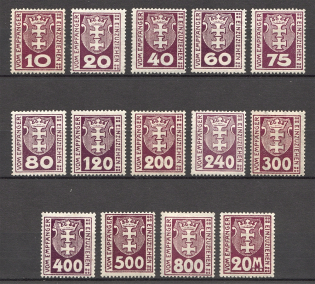1921-22 Germany Danzig Gdansk (CV $10, Full Set, MNH/MH)