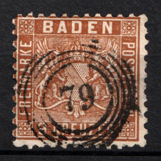 1862 9Kr Baden, German States, Germany (Mi. 15 c, Signed, Used, CV $490)