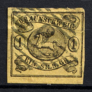 1861 1Sgr Braunschweig, German States, Germany (Mi. 11 A, Used, CV $100)