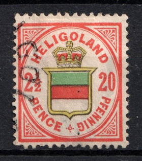 1888 2.5p/20pf Heligoland, German States, Germany (Mi. 18 y, Used, CV $55)