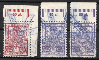 Lwow (Lviv) Poland, Ukraine, Revenue Stamps Duty (Cancelled)