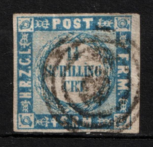 1864 1 1/4S Holstein, German States, Germany (Mi. 5 I, Used, CV $100)