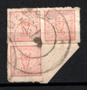 1864 1/4S Mecklenburg-Schwerin, German States, Germany (Used, CV $360)