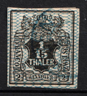 1856 1/30Th on 1Sgr Hannover, German States, Germany (Mi. 11, Used, CV $125)
