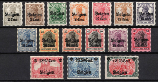 1916-18 Belgium, German Occupation, Germany (Mi. 10 - 25, Full Set, CV $140)