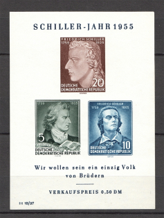 1955 German Democratic Republic GDR Block Sheet (CV $40, MNH)