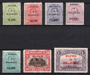 1920 Eupen and Malmedy, Belgium, German Occupation, Germany (Mi. 1 - 7, CV $60)