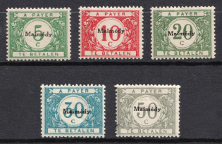 1920 Malmedy, Belgium, German Occupation, Germany, Official Stamps (Mi. 1 - 5, Full Set, CV $60)