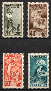 1926 Joining of Saar, Germany (Mi. 104 - 107, Full Set, CV $60)