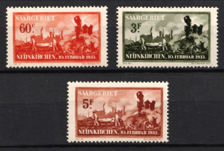 1933 Joining of Saar, Germany (Mi. 168 - 170, Full Set, CV $130)