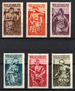 1934 Joining of Saar, Germany (Mi. 199 - 204, Full Set, CV $60)