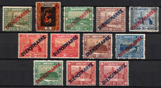 1922 Joining of Saar, Germany, Official Stamps (Mi. 1 - 11 I, 11 II, Full Set, CV $130)