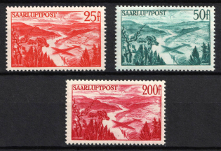 1948 Saar, Germany, Airmail (Mi. 252 - 254, Full Set, CV $20)
