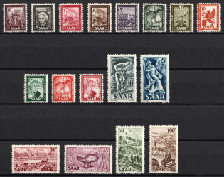 1949-51 Saar, Germany (Mi. 272 - 288, Full Set, CV $80)