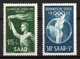 1952 Joining of Saar, Germany (Mi. 314 - 315, Full Set, CV $20)