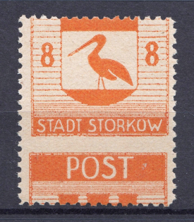 1946 Storkow Germany Local Post 8 Pf (Shifted Perforation, Print Error, MNH)