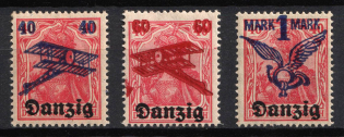 1920 Danzig Gdansk, Germany, Airmail (Mi. 50 - 52, Full Set, CV $20)