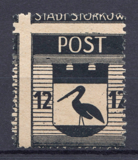 1946 Storkow Germany Local Post 12 Pf (Shifted Perforation, Print Error, MNH)