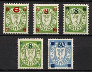 1934-36 Danzig Gdansk, Germany (Mi. 240 - 242, 242 A, 242 B, Full Set, CV $20)