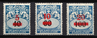 1932 Danzig Gdansk, Germany, Official Stamps (Mi. 40 - 42, Full Set, CV $50)