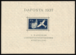 1937 Danzig Gdansk, Germany, Souvenir Sheet (Mi. Bl. 2 b, CV $20, MNH)