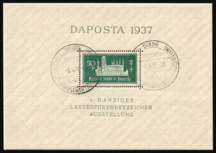 1937 Danzig Gdansk, Germany, Souvenir Sheet (Mi. Bl. 1 a, Used, CV $70)