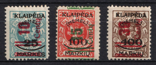 1923 Memel, Germany (Mi. 230 - 232, CV $120)