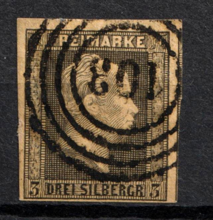 1850 3Sgr Prussia, German States, Germany (Mi. 4 b, Used, CV $55)