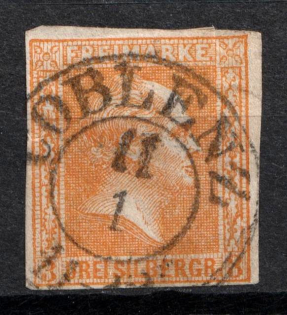 1859 3Sgr Prussia, German States, Germany (Mi. 12 a, Used, CV $30)