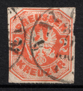 1867 2Kr Prussia, German States, Germany (Mi. 23, Used, CV $170)