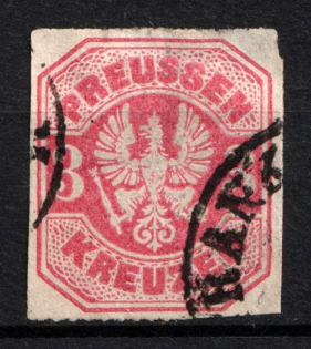 1867 3Kr Prussia, German States, Germany (Mi. 24, Used, CV $50)