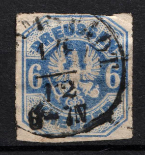 1867 6Kr Prussia, German States, Germany (Mi. 25, Used, CV $80)